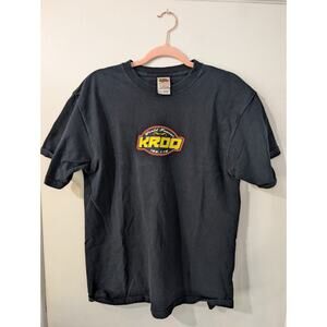VINTAGE KROQ 106.7 FM "World Famous" LA Radio Logo T-Shirt Black Size Large